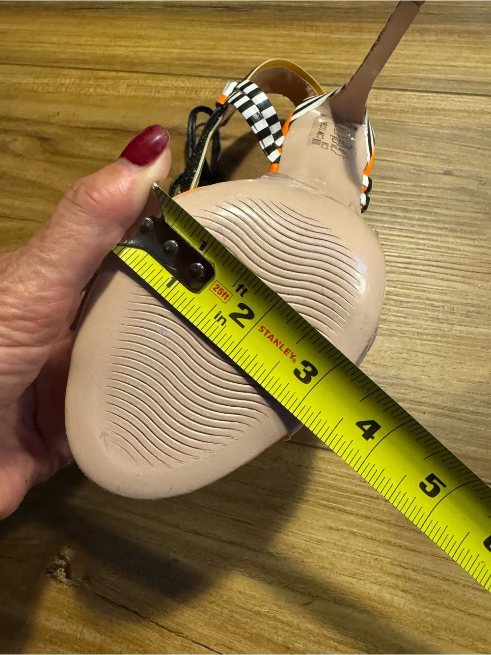 Vinci Santa Amaro leather bold High Heel Sandals - Orange, Black & White